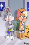 absurd_res anthro basketball basketball_uniform blonde_hair blue_eyes bodily_fluids bottle bottomwear bottomwear_down brown_body brown_fur bugs_bunny clothed clothing container crotch_tuft duo female female_peeing fur genital_fluids genitals grey_body grey_fur grey_hair hair hi_res holding_bottle holding_container holding_object lagomorph leporid lola_bunny looney_tunes male male/female male_peeing mammal omorashi panties panties_down partially_clothed pee_desperation peeing peeing_into_bottle peeing_on_plant peeing_together pink_clothing pink_panties pink_underwear plant public_peeing rabbit shorts shorts_down space_jam sportswear tuft underwear underwear_down uniform urine urine_in_bottle urine_stream vulva warner_brothers watersports white_bottomwear white_clothing white_shorts yellowzonemx