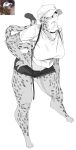 absurd_res anthro barefoot biped bottomwear breasts cheetah clothed clothed_anthro clothed_female clothing collar feet felid feline female fingers hand_on_hip hat headgear headwear hi_res mammal meckmeck00124 mouth_closed oversized_cheetah_hat photo_reference reference_image reference_inset shorts simple_eyes solo spots topwear