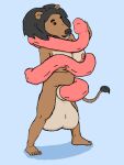 2019 3:4 animal_genitalia anthro areola asof_yeun_(artist) balls big_balls big_penis breasts felid genitals gynomorph hi_res huge_balls huge_penis hybrid hyper hyper_balls hyper_genitalia hyper_penis intersex lion long_penis mammal moonbear nipples nude pantherine penis prehensile_penis sheath smile solo