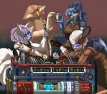 ambiguous_gender anthro arctic_fox avian barn_owl beads beak bird braided_hair canid canine cigarette claws crystal cybernetic_limb ear_piercing engine eyewear facial_hair facial_piercing fangs feathers female fleety_(artist) fleety_(character) fox glasses goatee goggles_on_face group hair herm_(lore) hi_res jewelry kangaroo machine macropod mammal marsupial marti_(fleety) mohawk mythological_canine mythological_creature mythology nose_piercing owl pendant piercing rey_(reaperonico) scar sha_vida smoking smoking_cigarette technology teeth tools true_fox tyto tytonid valkwulf werecanid werecanine werecreature werewolf