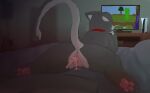 absurd_res acoustic_guitar bed bed_sheet bedding blurred_background bodily_fluids cat_tail clitoris controller creeper_(minecraft) cum cum_in_vagina cum_inside domestic_cat door ear_tuft ears_back electronics exposed felid feline felis female feral fur furniture game_controller gaming genital_fluids genitals grey_body grey_fur guitar hi_res jewelry leaking_cum looking_away lying lying_on_bed mammal microsoft minecraft mojang multicolored_body multicolored_fur musical_instrument necklace on_bed on_front pawpads pillow pivoted_ears plant playing_video_game playstation playstation_5 playstation_controller plucked_string_instrument solo sony_corporation sony_interactive_entertainment spread_legs spreading string_instrument table television tuft unnamedpon3 vulva whiskers white_body white_fur xbox_game_studios