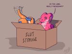 4:3 4_missing_limbs absurd_res amputee animate_inanimate anthro astral_kobold blush blush_lines box breasts cardboard cardboard_box container degradation degradation_text digital_media_(artwork) disability duo english_text female genitals handles_on_body hi_res horn in_box in_container kobold living_onahole living_sex_doll living_sex_toy missing_all_arms missing_all_legs missing_all_limbs missing_arm missing_leg missing_limb non-mammal_breasts objectification quadruple_amputee scalie sex_doll_holes sex_toy simple_background tail tail_motion tailwag talking_to_another text toyholes unusual_anatomy unusual_genitalia