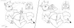 absurd_res alcohol anthro bed beer beverage blush bodily_fluids bottle bottomwear breasts clothing comic container controller digestion drinking_beer drunk duo english_text female first_person_view furniture hi_res holding_bottle holding_container holding_controller holding_object holding_remote_control internal knot leaking_vagina lying lying_on_bed male male/female monochrome niki_the_vixen nipple_outline nude_male on_bed pants remote_control rumbling_stomach shirt sketch slightly_chubby sloshing_belly stomach_acid substance_intoxication t-shirt text topwear vore watching_television