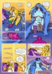 5_fingers 5_toes alcohol anthro beverage blue_body blue_scales blush bodily_fluids bottle breasts cobra cocktail comic container dialogue disgust embarrassed english_text eyewear eyewear_only feet female fingers genitals glasses glasses_only group hi_res humanoid_feet humanoid_hands ivy_(zummeng) kneeling mercur_(zummeng) mercury_(zummeng) navel nipples nude nude_anthro nude_female plantigrade pubic_tattoo purple_body purple_scales reptile scales scalie sibling_(lore) sister_(lore) sisters_(lore) sitting snake speech_bubble spin_the_bottle sweat tattoo text toes twins_(lore) url venus_(zummeng) violet_(zummeng) vulva wearing_glasses whispering whispering_in_ear yellow_body yellow_scales zummeng