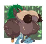 absurd_res anthro anthro_on_anthro anthro_penetrated anthro_penetrating anthro_penetrating_anthro ape big_breasts big_butt big_penis blue_body bodily_fluids breasts brown_body brown_markings butt canid canine clothing conga_(jiqqy) cowgirl_position cum cum_inside duo ears_up erect_nipples female female_penetrated footwear from_front_position fur generation_4_pokemon generation_8_pokemon genital_fluids genitals gold_heels golden_high_heels gorilla green_hair hair haplorhine hi_res high_heels huge_breasts hyper hyper_breasts larger_anthro larger_female larger_penetrated leaf lipstick makeup male male/female male_penetrating male_penetrating_female mammal markings milobaabaa nintendo nipples on_bottom on_top penetration penile penile_penetration penis piercing pokemon pokemon_(species) pregnant pregnant_anthro pregnant_female primate rillaboom riolu sex shoes size_difference smaller_anthro smaller_male tail thick_thighs yellow_body yellow_fur