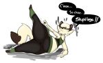 2022 anthro athletic_wear belly clothing colored dialogue english_text exercise female flat_chested foxialewd hi_res huge_hips huge_thighs kaz_(foxialewd) long_neck mammal moni_(artist) monochrome mustelid musteline pear-shaped_figure raised_leg simple_background solo speech_bubble stoat tail text thick_thighs third-party_edit true_musteline weasel white_background wide_hips workout workout_outfit yoga