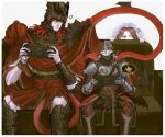  !? 1boy 1girl 1other :3 ^_^ anger_vein animal_on_shoulder armor black_snake bloody_wolf_(elden_ring) border chainmail chibi closed_eyes closed_mouth couch elden_ring elden_ring:_shadow_of_the_erdtree english_commentary feet_out_of_frame handheld_game_console helmet highres holding holding_handheld_game_console jitome looking_at_another medium_hair melina_(elden_ring) messmer_the_impaler nintendo nintendo_switch ornate ornate_armor ornate_weapon pale_skin playing_games rashuu red_hair red_robe red_shawl red_snake robe shawl signature single_bracelet single_vambrace sitting sleeveless_tunic snake snake_on_shoulder snake_wrapped_around_body sweatdrop switch tarnished_(elden_ring) vambraces white_background white_border winged_helmet 
