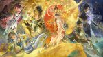  absurdres chinese_clothes hanfu highres looking_at_viewer mandarin_collar ponytail realistic red_lips tudou_estor upper_body wangzhe_rongyao weapon 