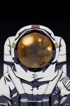  1girl 1other absurdres animal_ears astronaut black_background blue_eyes earth_(planet) grey_hair heterochromia highres kemono_friends looking_at_another on_moon onaji_(sokudo_seigen) parted_lips planet rabbit_ears reflection simple_background space_helmet spacecraft spacesuit tsukuyomi_shinshi_(kemono_friends) yellow_eyes 