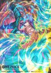  1boy bird bisaiiiii blonde_hair chest_tattoo commentary_request copyright_name male_focus marco_(one_piece) official_art one_piece one_piece_card_game pants phoenix purple_shirt sandals shirt short_hair smile solo tattoo wings 