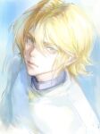  1boy 711yumo baseball_uniform blonde_hair blue_eyes closed_mouth commentary daiya_no_ace english_commentary hair_between_eyes highres looking_at_viewer male_focus okumura_koushuu short_hair solo sportswear upper_body 