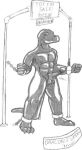  (artwork) 2007 bdsm bondage bound coating cuff_(restraint) deprivation ebonyrubberwolf graphite_(artwork) humanoid latex lizardman male monochrome pencil_(artwork) reptile restraints rubber rubberfur scalie sensory solo traditional_media_(artwork) 