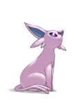  bright_pupils closed_mouth commentary_request espeon forehead_jewel full_body gem highres ia_(ilwmael9) looking_up no_humans pokemon pokemon_(creature) purple_eyes red_gemstone sitting solo white_background white_pupils 