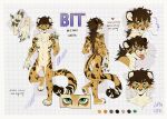 2024 4_toes 5_fingers absurd_res anthro arm_tuft belly_tuft biped bitt_(botlolbit) brown_hair cheek_tuft cheetah claws color_swatch complex_markings digital_drawing_(artwork) digital_media_(artwork) digitigrade elbow_tuft english_text facial_markings facial_tuft featureless_crotch feet felid feline fingers front_view fur grid hair happy head_markings headshot_portrait hi_res humanoid_hands inner_ear_fluff looking_at_viewer looking_back looking_back_at_viewer lumalynxx male mammal markings messy_hair model_sheet multicolored_body multicolored_fur multiple_angles neck_tuft neutral_expression pawpads portrait pronouns raised_foot rear_view signature solo spots spotted_body spotted_fur striped_markings striped_tail stripes tail tail_markings tan_body tan_fur text thick_tail toe_claws toes tongue tongue_out tuft