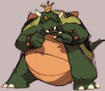 2018 2_horns 3_toes 4_fingers anthro belly big_belly bowser bracelet claws colored_sketch digital_media_(artwork) dragon_koopa fangs feet finger_claws fingers fist green_body green_shell grey_background hatching_(art) head_horn horn jewelry king_koopa male male_anthro mario_bros mixed_media nintendo open_mouth overweight overweight_anthro overweight_male pose shaded shell simple_background sketch snout solo spiked_bracelet spiked_shell spikes spikes_(anatomy) standing sturaptor tail teeth toe_claws toes traditional_media_(artwork) yellow_belly yellow_eyes yellow_sclera