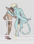 absurd_res anies_(infernal-buck) animal_genitalia anthro big_feet big_penis bodily_fluids cervine cigarette cigarette_in_mouth deer duo feet foreskin genital_fluids genitals haplorhine hi_res hug humanoid_feet infernal-buck male male/male mammal monkey multi_nipple nikita_(infernal-buck) nipples object_in_mouth omorashi peeing penis penis_size_difference piercing plantigrade primate pubes sheath sitting small_penis unretracted_foreskin urine watersports