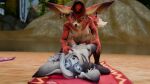 3d_(artwork) animal_genitalia animal_penis anthro areola aroused beach black_areola black_body black_nipples blender_(artwork) blizzard_entertainment blue_eyes breast_grab breasts canid canine canine_genitalia canine_penis clothing digital_media_(artwork) dominant dominant_intersex female from_front_position fur genitals gynomorph gynomorph/female hair hand_on_breast hashi_(sralivewolfox) hashi_vulpera hat headgear headwear hi_res intersex intersex/female inviting_to_sex knot leg_grab looking_at_viewer lying mammal medium_breasts missionary_position nipples nude on_back open_mouth penetration penis piercing public public_nudity public_sex sand seaside sex smile smiling_at_viewer submissive sunny tail thick_thighs trashy_ryoko undead vaginal vaginal_penetration vulpera vulva warcraft yellow_eyes zoe_(aredvulpera)