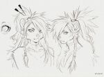 2026 accessory ambiguous_anthro ambiguous_gender anthro arm_tuft artist_name bangs biped braided_hair bust_portrait choker collarbone digital_drawing_(artwork) digital_media_(artwork) duo eyebrows eyelashes felid femboy_lion_(koiyaroid) front_view hair hair_accessory hair_over_eye hairpin hi_res inner_ear_fluff jewelry koiyaroid lion long_hair looking_at_viewer male_(lore) mammal monochrome necklace one_eye_obstructed pantherine ponytail portrait pupils serious_face shoulder_tuft side_bangs side_view signature sketch stern_look text tuft