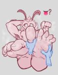 animal_humanoid antennae_(anatomy) anthro armpit_hair arthropod arthropod_humanoid big_feet body_hair disembodied_hand feet fluffy foot_fetish foot_focus foot_rub hand_behind_head hi_res humanoid humanoid_feet infernal-buck insect insect_humanoid lepidopteran male moth musk plantigrade sketch smelly soles solo