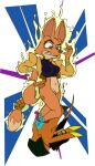absurd_res anthro aura bodily_fluids bottomless bottomless_anthro bottomless_female canid canine canis chaoshetra clothed clothing coyote cyote diane_foxington dio_brando dreamworks drooling duo female fox hand_on_butt hand_on_tail hi_res jacket jacket_only jojo's_bizarre_adventure male male/female mammal saliva stardust_crusaders tail tail_yank the_bad_guys topwear topwear_only vore