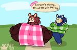  animal_crossing animated anthro apron apron_only areola big_breasts black_eyes blue_body bouncing_breasts breast_size_difference breasts brown_areola brown_body brown_nipples clothing dot_eyes duo ellipsis english_text eulipotyphlan female half-closed_eyes hedgehog huge_breasts hyper hyper_breasts loop mabel_able mammal mattthetooncat mostly_nude narrowed_eyes nintendo nipple_outline nipples pink_areola sable_able short_playtime sibling sister sisters text video_games walking walking_towards_viewer 