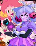 2_horns absurd_res ambiguous_gender animal_humanoid bell black_eyebrows black_eyes black_hair blush blush_lines bodily_fluids bottomwear bovid breasts caprine cat_humanoid cheek_tuft clothing deltarune derekunleashed eyebrows eyelashes facial_tuft felid felid_humanoid feline feline_humanoid female floppy_ears fur goat green_eyes hair hi_res horn human humanoid inner_ear_fluff irritable_ghost_(deltarune) jingle_bell kris_dreemurr long_hair male mammal mammal_humanoid mew_mew_(undertale) mouse murid murine obscured_eyes orange_(deltarune) pigtails pink_(deltarune) pink_ears pink_eyebrows pink_hair pink_horn pupils purple_body purple_bottomwear purple_clothing purple_ears purple_hair purple_skin purple_skirt ralsei reptile rodent scalie scarf short_hair skirt susie_(deltarune) sweat sweatdrop thick_eyebrows tuft undertale_(series) white_body white_fur white_hair white_inner_ear_fluff yellow_sclera