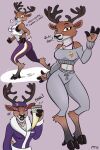 2026 3_fingers 49ersrule07 accessory anthro antlers athletic athletic_anthro athletic_female bell black_bra black_clothing black_underwear bodily_fluids bottomwear bra breasts breath brown_body brown_fur clock clothed clothed_anthro clothed_female clothing coat colored cropped_sweater deer dialogue digital_media_(artwork) drunk eyes_closed female fingers fist freya_(49ersrule07) front_view fur gesture grey_bottomwear grey_clothing grey_pants grey_sweater grey_topwear headband hi_res hooved_fingers hooves horn jewelry looking_at_viewer mammal medium_breasts midriff minnesota_vikings multiple_poses navel necklace new_world_deer open_mouth open_smile pants pink_background pose purple_bottomwear purple_clothing purple_coat purple_pants purple_topwear reindeer running shaded short_tail side_butt side_view signature simple_background smile snow solo sports_bra substance_intoxication sweat sweater sweatpants sweaty_body tail talking_to_viewer tan_body tan_fur topwear underwear watch waving waving_at_viewer winter_coat wristwatch yellow_eyes