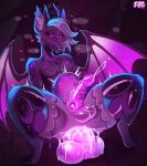 abdominal_bulge anal anal_masturbation anthro bat bodily_fluids caybito clothing cum cum_while_penetrated cumshot demon dildo ejaculation femboy genital_fluids heart_symbol hi_res latex legwear lube_on_butt lube_on_dildo male mammal masturbating_while_penetrated masturbation penetration pie1710 piercing purple purple_body ridiculous_fit riding_dildo sex_toy solo submissive submissive_male thigh_highs wings