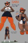 1980s_theme 2026 49ersrule07 american_football anthro athletic athletic_anthro athletic_female bear big_breasts bottomwear breasts brown_body brown_eyes brown_fur butt character_name chicago_bears claws clothed clothed_anthro clothed_female clothing cropped_hoodie dialogue ear_piercing ear_ring ellipsis english_text eyewear female finger_claws fingers full-length_portrait fur grass grey_background hair halter_top hands_on_hips hi_res holding_object humanoid_hands leg_warmers legwear looking_at_viewer looking_down low-angle_view mammal miniskirt mohawk multiple_poses one-piece_swimsuit orange_clothing orange_hair orange_legwear orange_thigh_highs panties piercing plant portrait pose rear_view ring_piercing sable_(49ersrule07) short_hair short_tail signature simple_background skimpy skirt smile smirk smug solo sport standing sunglasses swimwear tail talking_to_viewer text thigh_highs toothy_grin topwear underwear white_clothing white_topwear