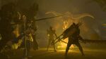 absurd_res anthro black_body campfire capcom defending fatredditor42 female fire fur group hi_res human kamen_rider kamen_rider_kuuga knight knight_armor knight_helmet krystal_(star_fox) lance longsword male mammal melee_weapon monster_hunter multicolored_body multicolored_fur night nintendo polearm primatius rajang shield shielding staff standing star_fox sword warrior weapon
