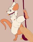 anthro armpit_tuft ball_gag bdsm bondage bound breasts disembodied_penis feet female fur gag gagged genitals hi_res macro mammal mina_(mina_the_hollower) mina_the_hollower nipples nude penis raised_leg restraints rodent soles solo stardustspears tail thick_thighs white_body white_fur wide_hips yacht_club_games