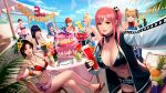  bangs beach bikini birthday_cake blue_sky breasts brown_eyes brown_hair cake camera cloud day dead_or_alive dead_or_alive_6 food hair_ornament highres hime_cut holding holding_camera honoka_(doa) honoka_(summer_angel_on_the_shore)_(doa) horizon kasumi_(doa) kula_diamond large_breasts marie_rose mature_(kof) medium_hair mole navel non-web_source nyotengu ocean official_art one_side_up outdoors palm_tree pink_eyes pink_hair sand selfie shiranui_mai short_hair skull_hair_ornament sky smile snk swimsuit taking_picture tengu the_king_of_fighters the_king_of_fighters_all-stars tree vice_(kof) water white_wings wings 