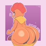  1:1 2022 anthro big_butt biped bottomwear bottomwear_down butt clothed clothing frumples generation_5_pokemon genitals half-erect looking_back male nintendo pants pants_down partially_clothed penis pokemon pokemon_(species) rear_view scrafty simple_background solo video_games 
