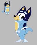  anthro bandit_heeler black_eyes blue_body blue_fur bluey_(series) blush canid canine canis clothing domestic_dog fur guide_lines hand_behind_head hi_res jockstrap lewd_latte male mammal sketch smile solo underwear yellow_body yellow_fur 