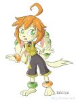  anthro bracelet canid canine canis clothing domestic_dog female freedom_planet green_eyes hair jewelry long_ears mammal milla_basset orange_hair rriesgo short_pants solo topwear vest video_games yellow_clothing yellow_topwear yellow_vest 