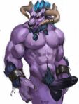  2022 2_horns 3:4 abs alistar_(lol) angry anthro areola balls beard belly biceps big_abs big_balls big_biceps big_brachioradialis big_deltoids big_flexor_carpi big_horn big_latissimus_dorsi big_muscles big_obliques big_pecs big_penis big_serratus big_trapezius big_triceps black_balls black_body black_flesh black_fur black_genitals black_glans black_mane black_nails black_nose black_penis black_text blue_beard blue_body blue_fur blue_highlights blue_mane blue_pubes bovid bovine brachioradialis broken_chain broken_restraints cattle chin_tuft closed_frown colored colored_nails cuff_(restraint) cuff_(restraint)_only dark_balls dark_beard dark_cuff_(restraint) dark_eyes dark_flesh dark_glans dark_nails dark_nose dark_penis dark_pubes dark_text deltoids digital_media_(artwork) digital_painting_(artwork) erection european_mythology facial_hair facial_piercing facial_tuft flexing_brachioradialis flexor_carpi front_view fur fur_tuft furrowed_brow genitals glans glare glistening glistening_arms glistening_balls glistening_beard glistening_belly glistening_body glistening_chest glistening_cuff_(restraint) glistening_eyes glistening_face glistening_fingers glistening_fur glistening_genitalia glistening_glans glistening_hands glistening_horn glistening_jewelry glistening_metal glistening_nails glistening_nipples glistening_nose glistening_nose_piercing glistening_nose_ring glistening_penis glistening_piercing glistening_ring gold_(metal) gold_jewelry gold_nose_piercing gold_nose_ring gold_piercing gold_ring gradient_penis greek_mythology head_horn head_tuft hi_res highlights_(coloring) horn horn_jewelry horn_ring huge_abs huge_deltoids humanoid_genitalia humanoid_hands humanoid_penis jewelry jewelry_only latissimus_dorsi league_of_legends legs_together light light_areola light_arms light_belly light_body light_chest light_face light_fingers light_flesh light_fur light_hands light_horn light_jewelry light_legs light_mane light_neck light_nipples light_nose_piercing light_nose_ring light_piercing light_ring lighting looking_away male male_anthro mammal mane manly mature_anthro mature_male metal minotaur monotone_areola monotone_arms monotone_balls monotone_belly monotone_chest monotone_cuff_(restraint) monotone_face monotone_fingers monotone_genitals monotone_glans monotone_hands monotone_horn monotone_jewelry monotone_legs monotone_nails monotone_neck monotone_nipples monotone_nose monotone_nose_piercing monotone_nose_ring monotone_piercing monotone_pubes monotone_ring mostly_nude_anthro mostly_nude_male multicolored_body multicolored_fur multicolored_mane multicolored_penis muscular muscular_anthro muscular_male mythology nails navel nipples no_sclera nose_piercing nose_ring obliques pecs penis piercing portrait pubes purple_areola purple_arms purple_belly purple_body purple_chest purple_face purple_fingers purple_flesh purple_fur purple_genitals purple_hands purple_legs purple_neck purple_nipples purple_penis red_eyes restraints ring ring_(jewelry) ring_piercing riot_games serratus shaded signature simple_background solo standing tan_horn text thick_penis three-quarter_portrait trapezius triceps tuft two_tone_flesh two_tone_genitals two_tone_mane two_tone_penis v-cut vein veiny_penis video_games white_background white_light wristwear wristwear_only yonsia 