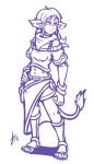  2015 5_fingers 5_toes animal_ears animal_humanoid armor bandanna bandanna_on_neck bangs barefoot bottomwear bracelet claws clothing colored_line_art daikanu feet felid felid_humanoid feline feline_humanoid female fingers greaves half-skirt hi_res humanoid jewelry kerchief line_art lion long_bangs mammal mammal_humanoid midriff miniskirt pantherine paws plantigrade scarf shirt skirt solo tail_tuft tank_top toe_claws toes topwear tuft western wild_west 