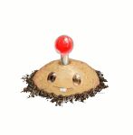  artist_name ben-day_dots brown_eyes buck_teeth closed_mouth commentary dirt highres hightguy light_smile looking_at_viewer no_humans plants_vs._zombies potato_mine_(plants_vs._zombies) screentones solo teeth white_background 