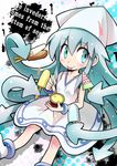  bad_id bad_pixiv_id blue_eyes blue_hair bracelet dress engrish food givuchoko hat highres ice_cream ikamusume jewelry long_hair popsicle prehensile_hair ranguage shinryaku!_ikamusume solo tentacle_hair tongue watermelon_bar 