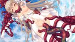  1girl blue_sky blush bow breasts breasts_out brown_hair censored closed_eyes closed_mouth cloud day dress frown game_cg genseishinki_sacred_virth gloves hair_ornament large_breasts large_variant_set long_hair magical_girl mosaic_censoring navel nipples non-web_source official_art outdoors outstretched_arms pussy rape restrained sacred_claire shiny_skin sky solo tentacle_pit tentacle_sex tentacles thighhighs tierna_aeride_throne torn_clothes torn_dress vaginal variant_set white_dress white_gloves white_thighhighs yuugure_pairo 