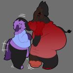 2025 absurd_res age_difference anthro bald barbara_walters_(chokyfeddy) belly big_belly big_breasts big_butt big_penis blouse breasts brown_body brown_penis brown_skin butt canid canine canis clothed clothing digital_drawing_(artwork) digital_media_(artwork) domestic_dog dress duo elderly elderly_anthro elderly_gynomorph elderly_intersex elephant elephantid flaccid flat_colors fluffy fluffy_tail flustered foreskin freckles fur genitals grape_ad gynomorph hair happy headpat hi_res huge_breasts huge_butt huge_hips huge_penis humanoid_genitalia humanoid_penis hyper hyper_breasts hyper_genitalia hyper_penis intersex leggings legwear lipstick makeup male mammal mostly_clothed motion_lines overweight overweight_anthro penis petting proboscidean proboscis_(anatomy) purple_body purple_fur purple_hair purple_penis purple_skin shirt side_butt side_view simple_background size_difference smile standing tail tail_motion tailwag thick_thighs throbbing throbbing_penis topwear trunk_(anatomy) unretracted_foreskin wide_hips