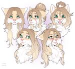 2024 adobe_photoshop_(artwork) anthro blush canid canine canis chest_tuft cyberhound digital_media_(artwork) domestic_dog female front_view grin hair happy hi_res long_hair looking_at_viewer mammal plushie portrait sad shiba_inu smile solo spitz three-quarter_view tuft