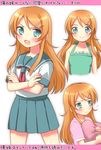  aqua_eyes blush character_sheet crossed_arms fang hair_ornament hairclip kousaka_kirino open_mouth ore_no_imouto_ga_konna_ni_kawaii_wake_ga_nai school_uniform serafuku smile usashiro_mani 