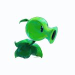  artist_name backlighting ben-day_dots black_eyes commentary film_grain from_side full_body highres hightguy leaf looking_ahead no_humans peashooter_(plants_vs._zombies) plant plant_focus plants_vs._zombies screentones solid_oval_eyes solo symbol-only_commentary white_background 