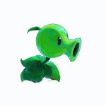  artist_name ben-day_dots black_eyes commentary from_side full_body highres hightguy leaf no_humans peashooter_(plants_vs._zombies) plant plant_focus plants_vs._zombies screentones solo white_background 