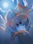 anthro arctic_fox barazoku blush brother_(lore) brothers_(lore) canid canine canis cloud duo epic_games fanfic fanfiction fangs fennix_(fortnite) fortnite fox hand_holding hi_res incest_(lore) love male male/male mammal muscular muscular_anthro muscular_male perspective pinumontbalou red_fox romantic romantic_couple sibling_(lore) sky smile sun teeth tongue tongue_out true_fox volpez_(fortnite)