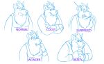  anthro biped brok_the_investigator clothing concept_art cowcatgames dart_(brok_the_investigator) humanoid_hands male mammal multiple_poses murid murine official_art pose rat rodent shirt simple_background solo text topwear video_games 