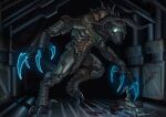  absurd_res armor bethesda_softworks claws crossover deathclaw doom_(series) doomclaw fallout feral garra_mortal_(halofanjak) glowing hi_res id_software jj_rabbid male solo video_games 