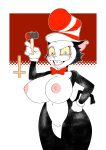  absurd_res big_breasts blood bodily_fluids breasts clothing crossgender domestic_cat felid feline felis female genitals hammer hat headgear headwear hi_res looking_at_viewer mammal nipples pr-egg-nant pussy smile smiling_at_viewer solo the_cat_in_the_hat tools 