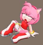  2022 accessory ahegao amy_rose anthro biped blush bodily_fluids boots bracelet clothed clothing clothing_aside color_edit colored digital_media_(artwork) dress edit eulipotyphlan eyelashes female footwear genital_fluids genitals gloves hair_accessory hairband half-closed_eyes handwear hedgehog jewelry looking_pleasured mammal masturbation narrowed_eyes open_mouth panties panties_aside pink_body pussy pussy_juice pussy_juice_on_ground pussy_juice_on_hand pussy_juice_on_pussy red_clothing roundpeach saliva saliva_on_tongue sega shaking simple_background sitting solo sonic_the_hedgehog_(series) tenshigarden tongue tongue_out underwear underwear_aside vaginal vaginal_masturbation 